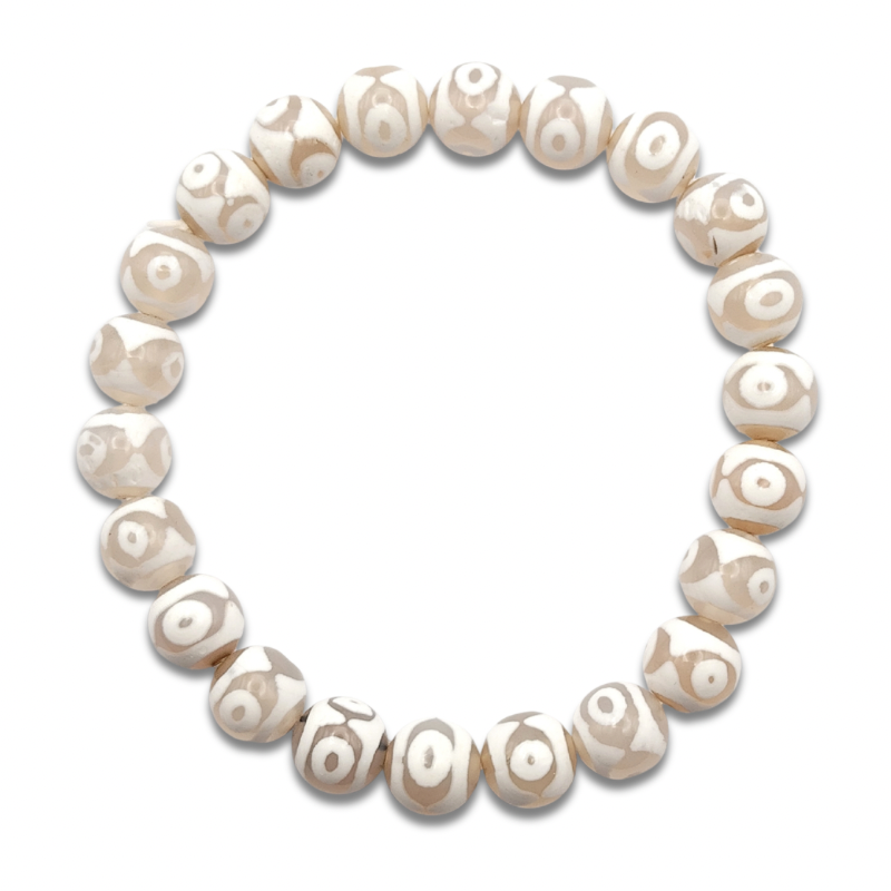 White Agate Three Eyed Bracelet