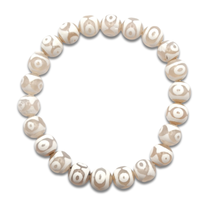 White Agate Three Eyed Bracelet