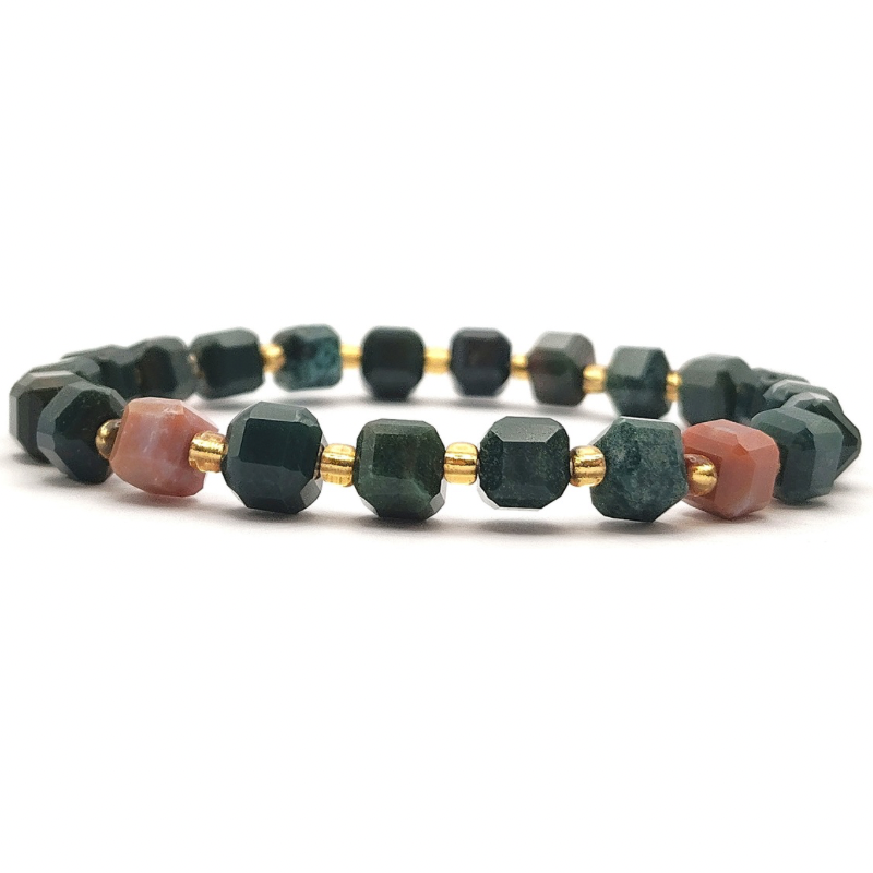 Blood Stone Cube Bracelet
