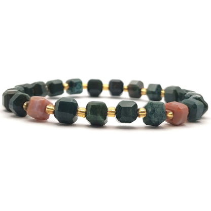 Blood Stone Cube Bracelet