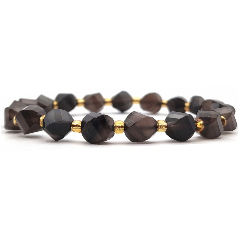 Iced Obsidian S Shape Bracelet