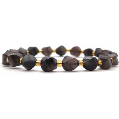 Iced Obsidian S Shape Bracelet