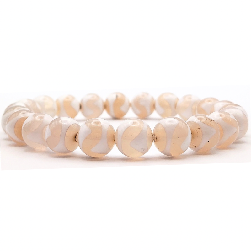 White Agate Tiger Tooth Bracelet
