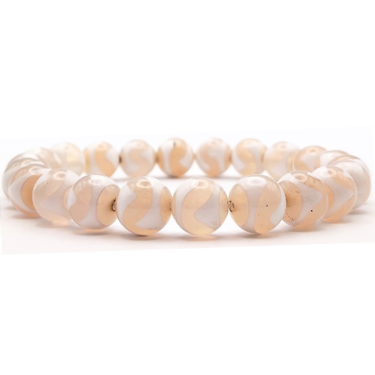 White Agate Tiger Tooth Bracelet