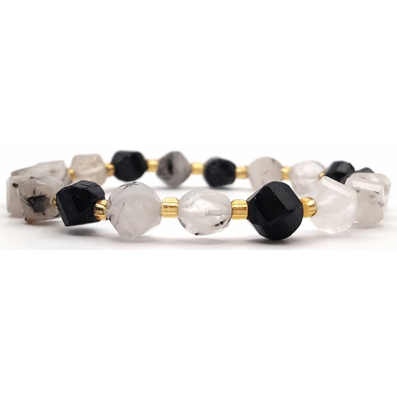 Black Rutilated S Shape Bracelet