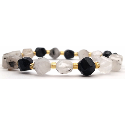 Black Rutilated S Shape Bracelet