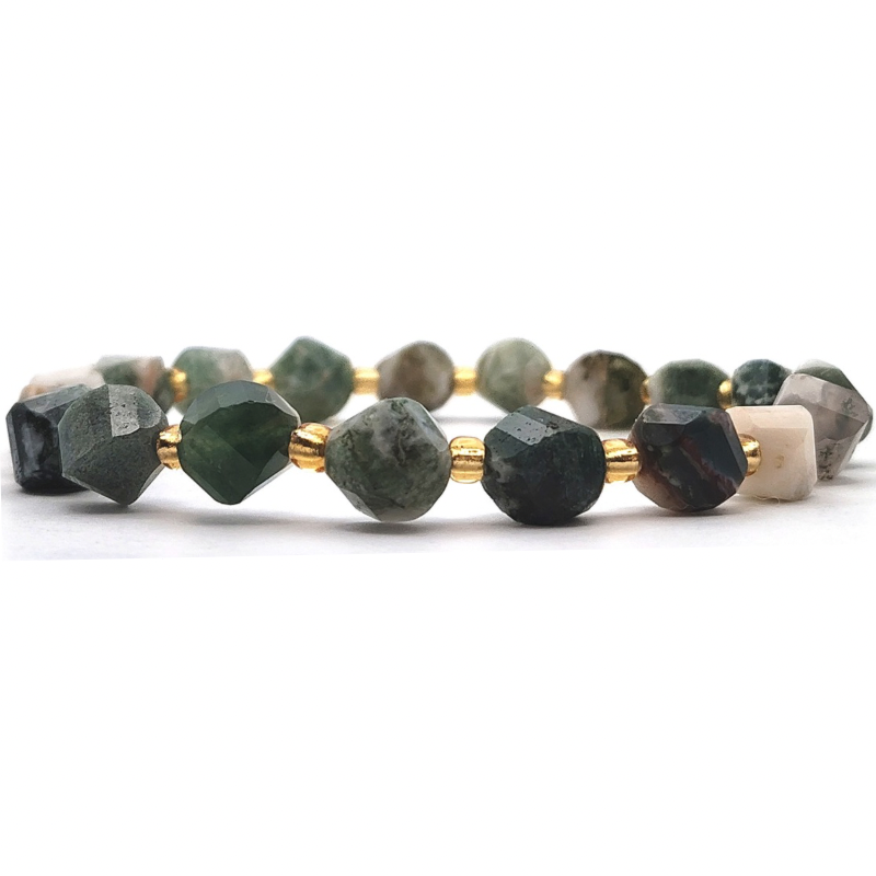 Moss Agate S Shape Bracelet