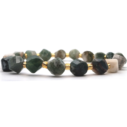 Moss Agate S Shape Bracelet