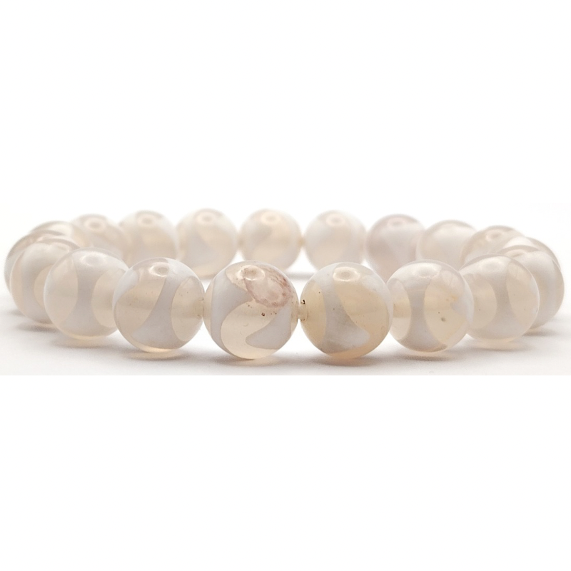 White Agate Tiger Tooth Bracelet