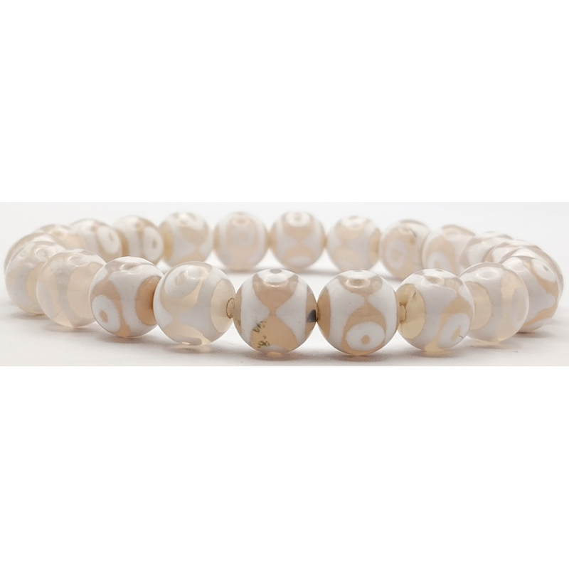 White Agate Three Eyed Bracelet