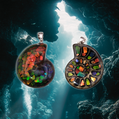 Canada Ammolite Shell Shape Stitching Pendant