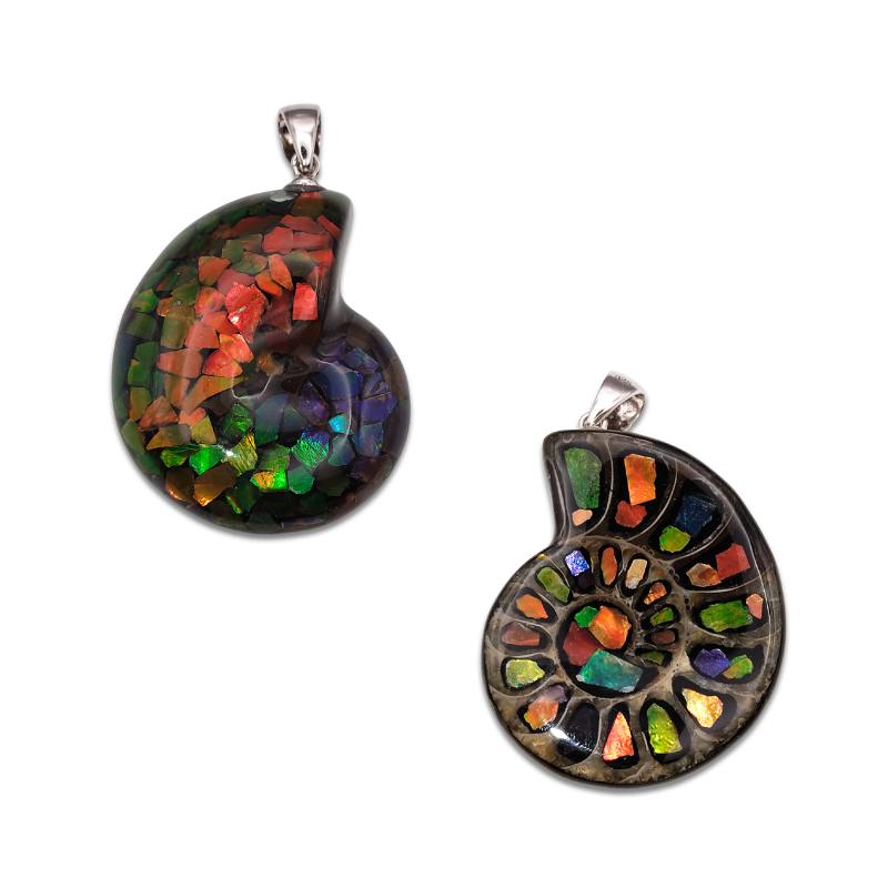 Canada Ammolite Shell Shape Stitching Pendant