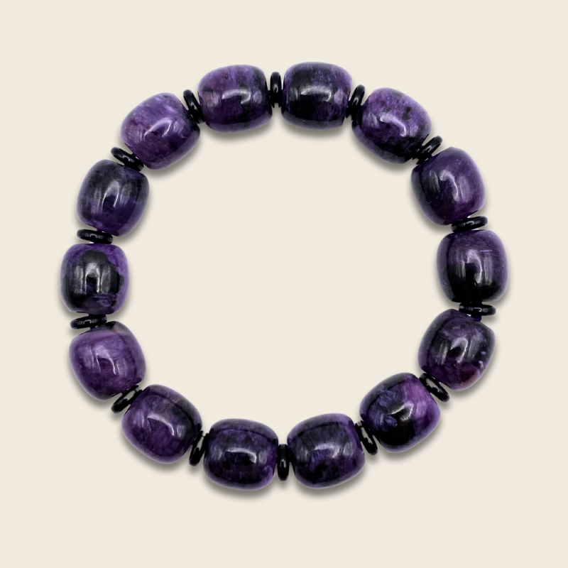 Charoite Barrel Shape Bracelet