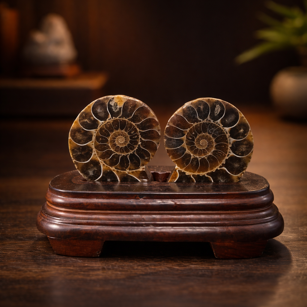 Mini Ammonite Fossil by Pair Ornament