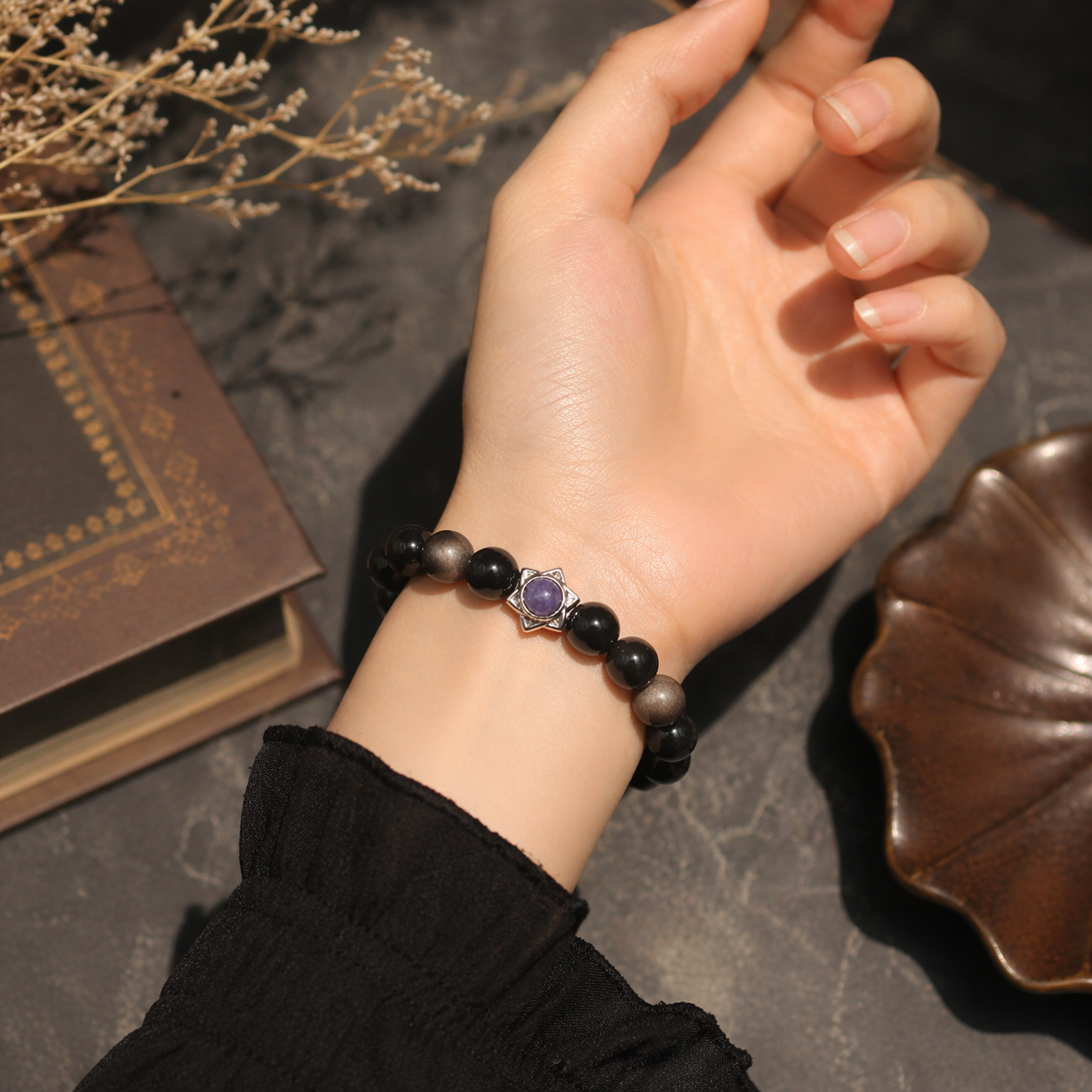【Limited Edition 】Silver Obsidian + Charoite