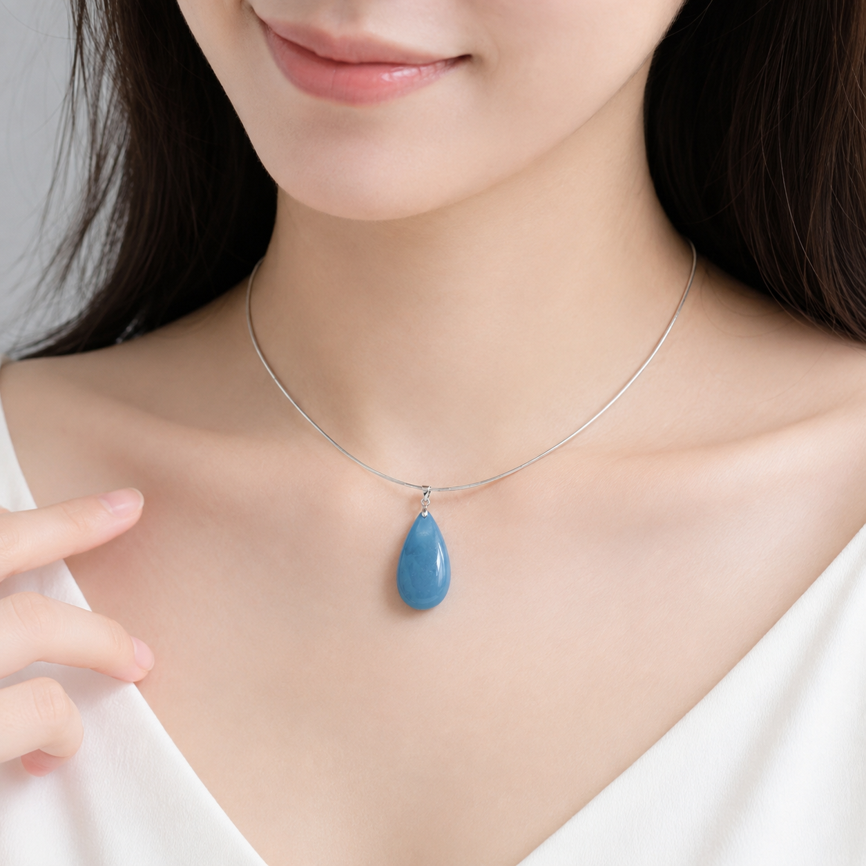 Aquamarine Water Drop Pendent