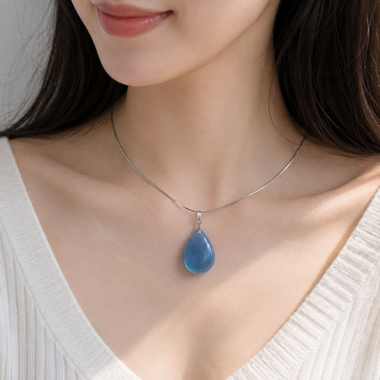 Superior Devil Aquamarine Water Drop Pendant