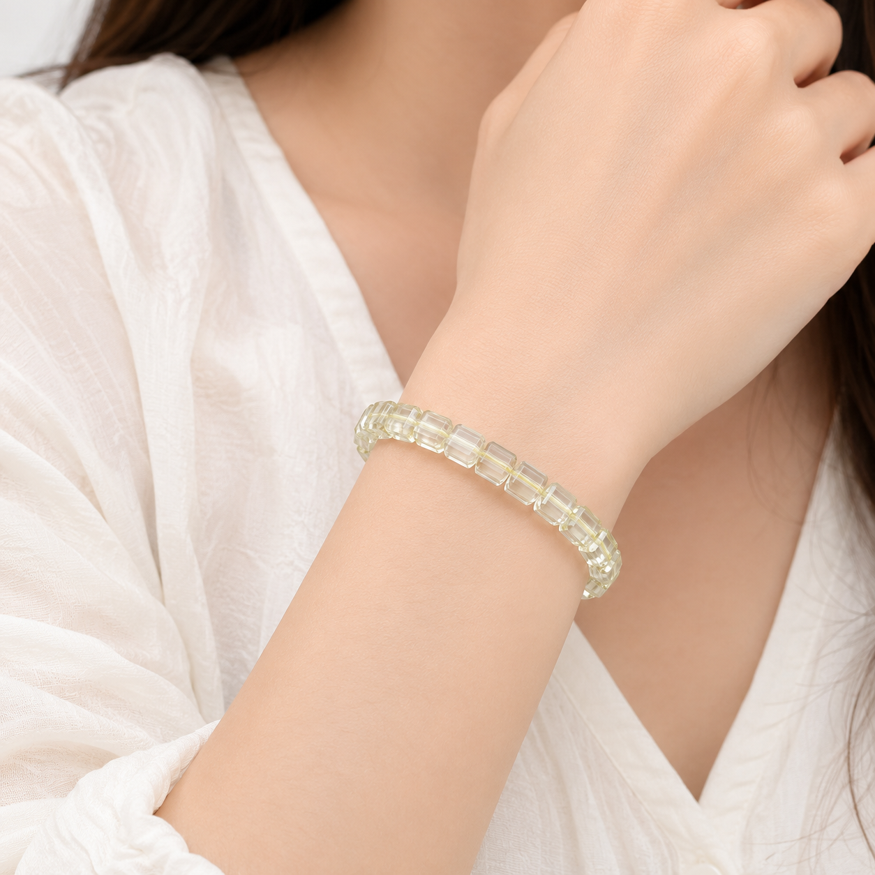 Lemon Citrine Barrel Shape Cutting Bracelet