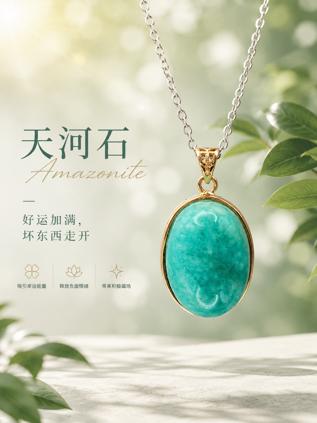 Azamonite Oval Gold Plated Pendant