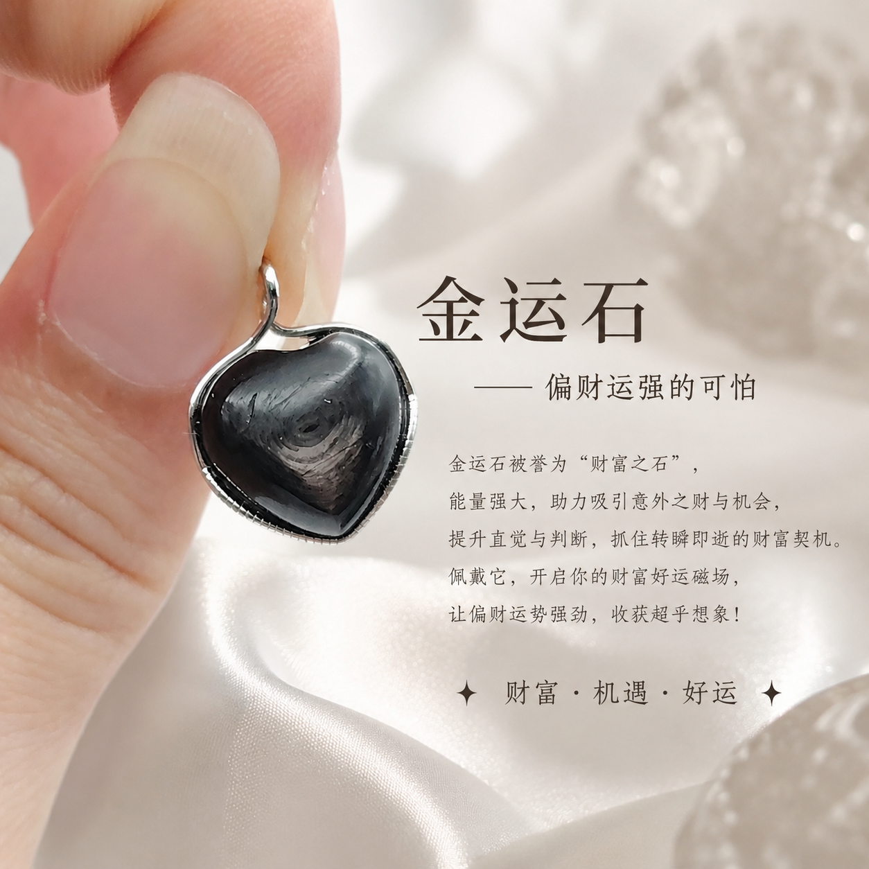 Hypersthene Heart Pendant