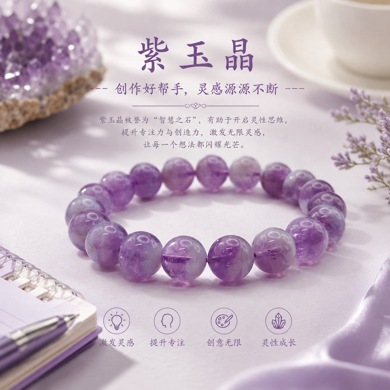 Lavender Milky Amethyst Bracelet