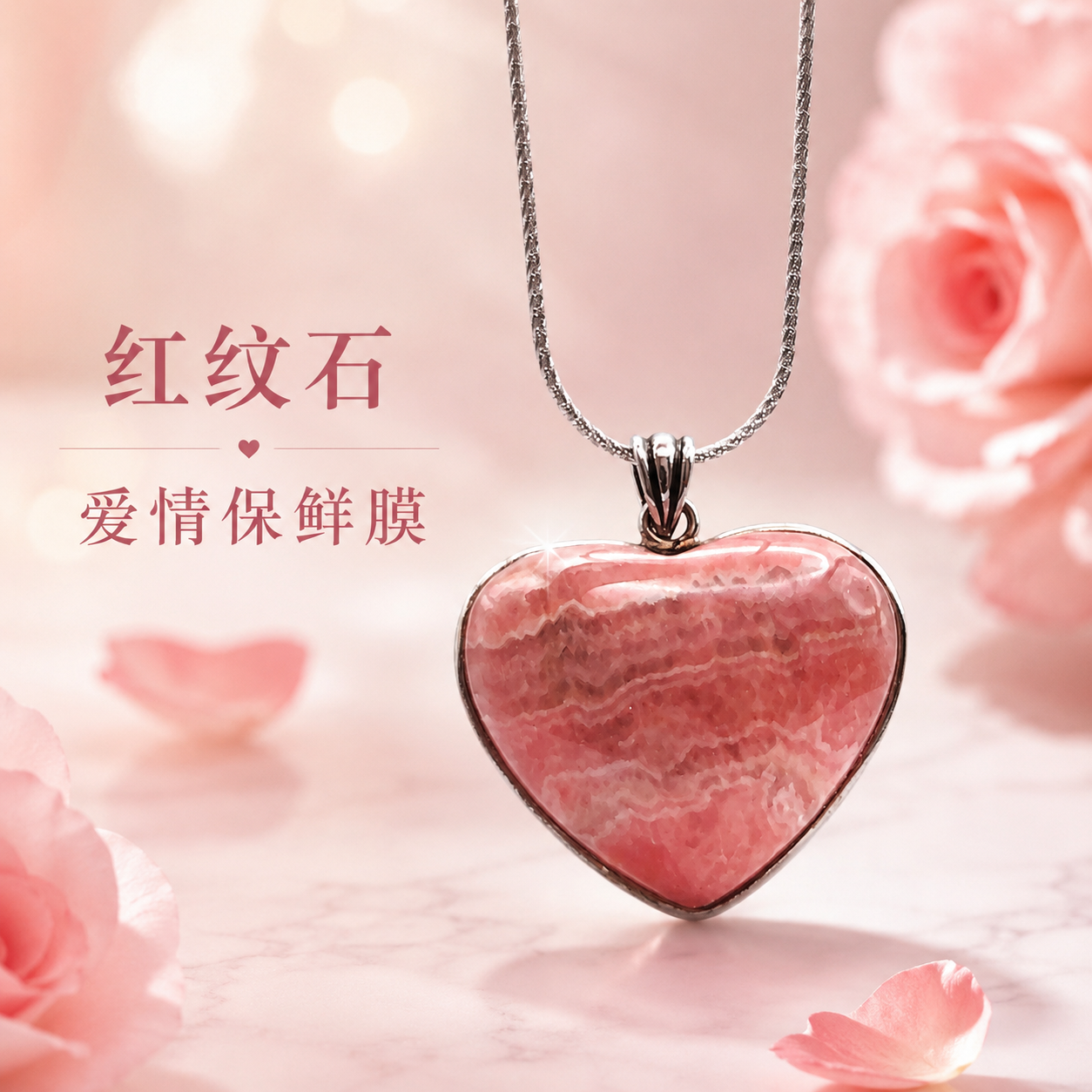 Aegentina Rhodochrosite Heart Shape Pendant