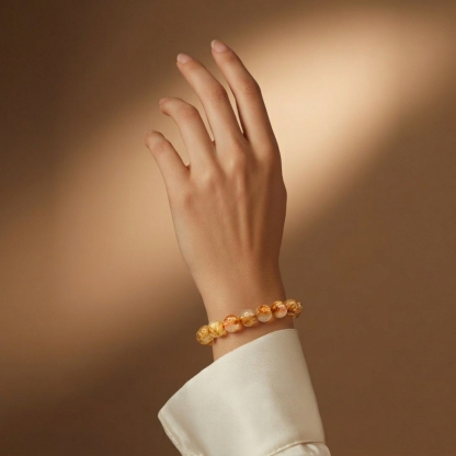 High Grade Gold Rutilated Bracelet