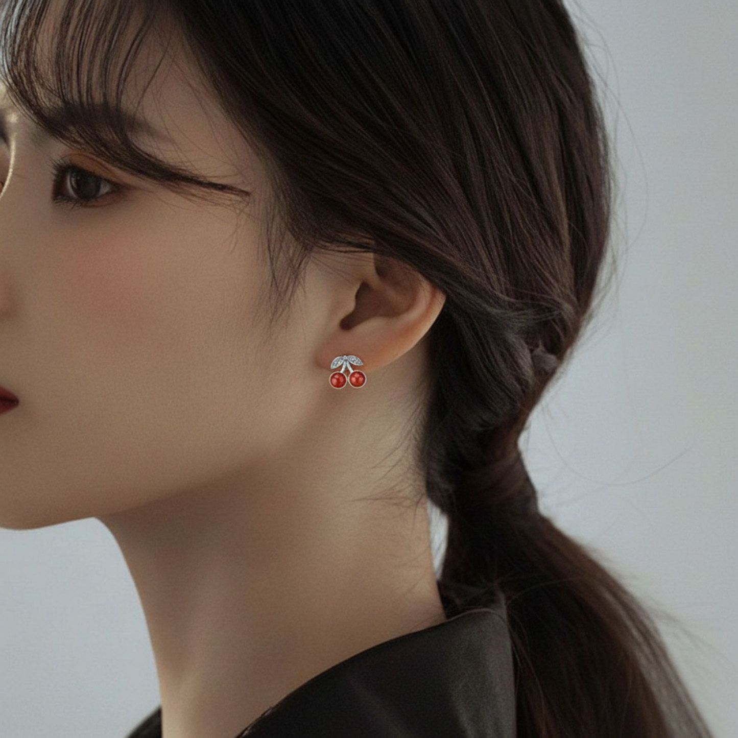 8 Jan - Nan Hong Agate Cherry Earrings