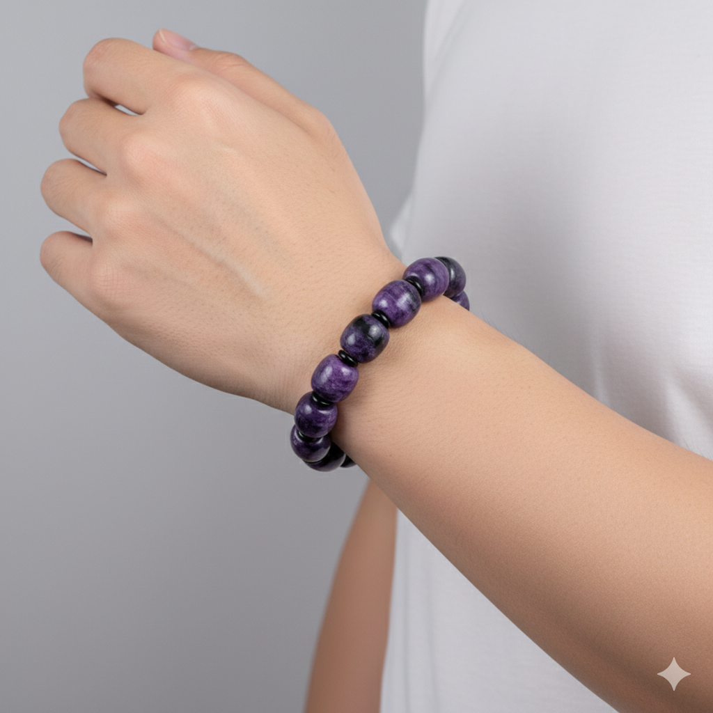 Charoite Barrel Shape Bracelet