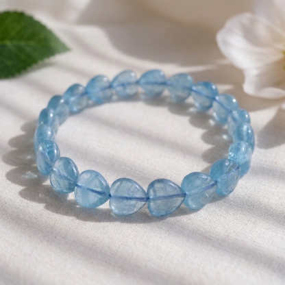 High Grade Blue Topaz Heart Shape Bracelet