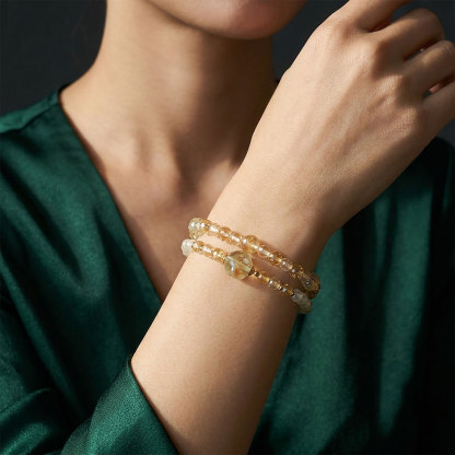 27 Aug - Citrine Double Layer Design Bracelet