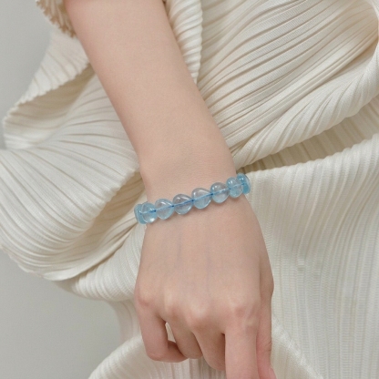 High Grade Blue Topaz Heart Shape Bracelet