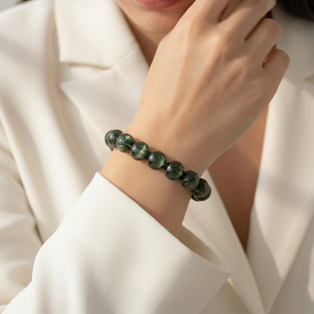 Superior Green Rutilated Bracelet