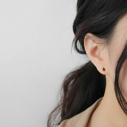 Nan Hong Agate Water Drop Earrings