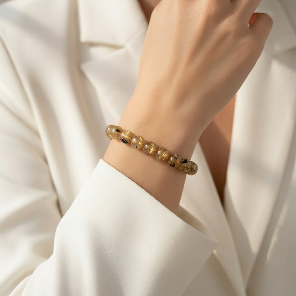 High Grade Golden Rutilated Bracelet