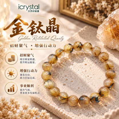 High Grade Golden Rutilated Bracelet