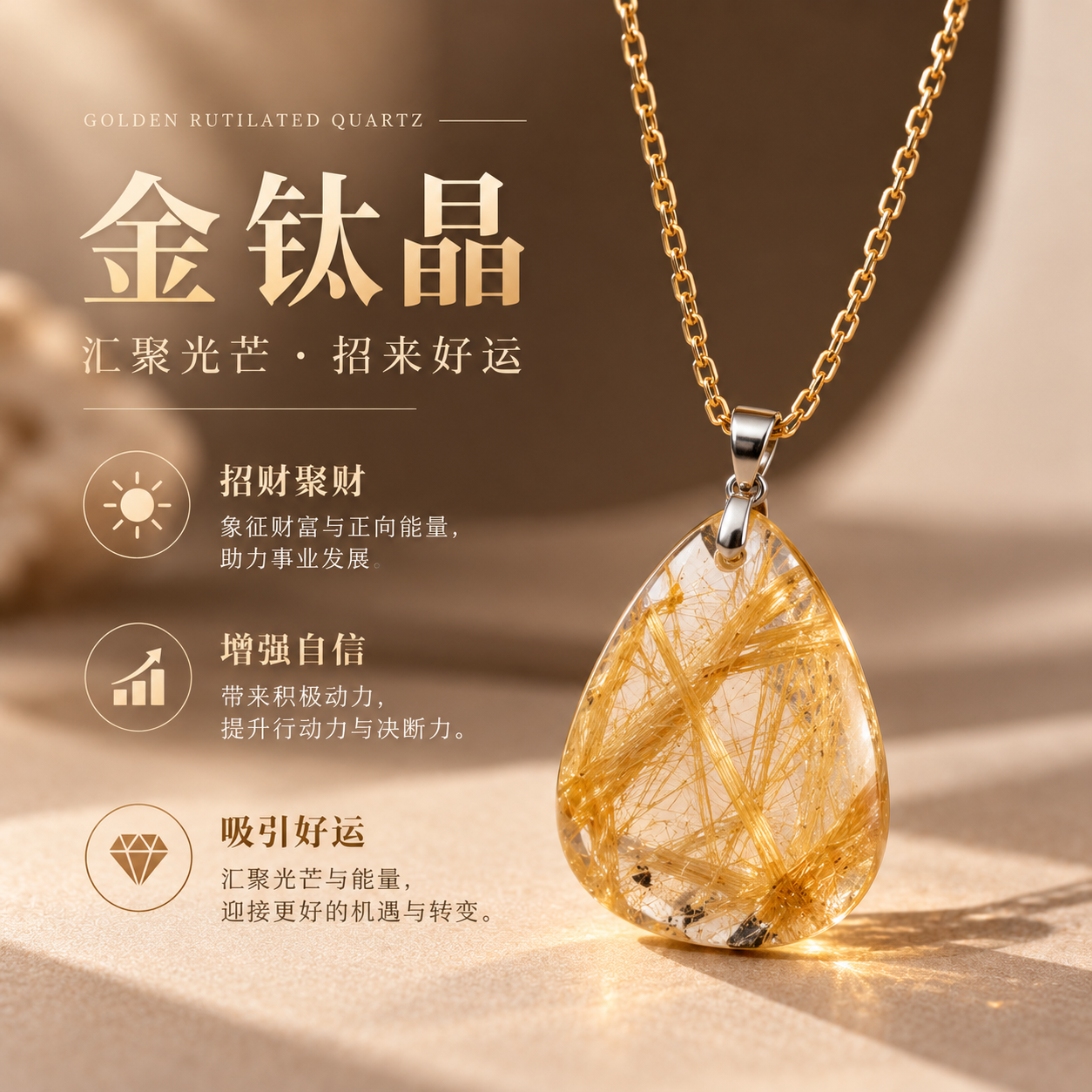 Golden Rutilated Pendant