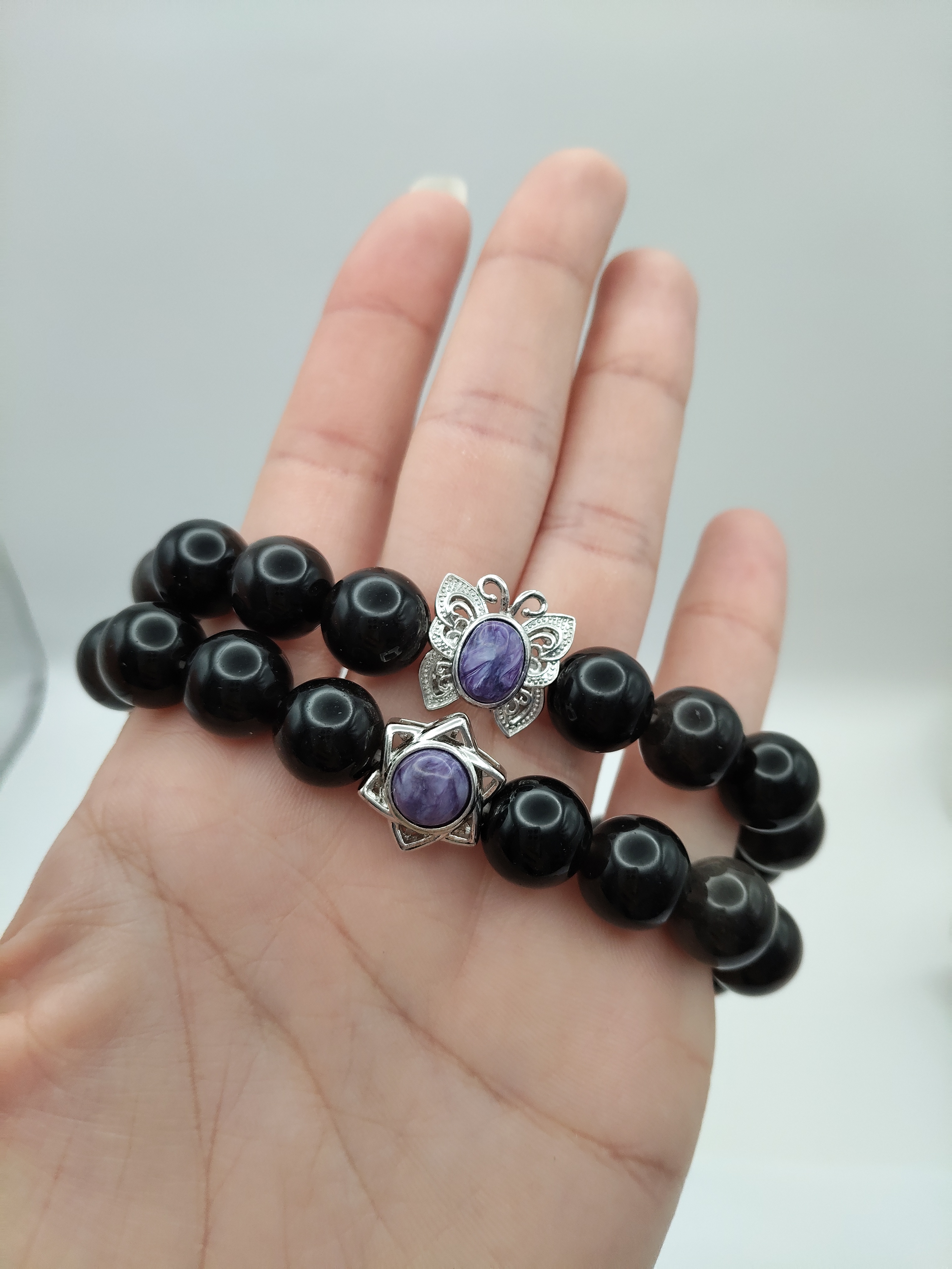 【Limited Edition 】Silver Obsidian + Charoite