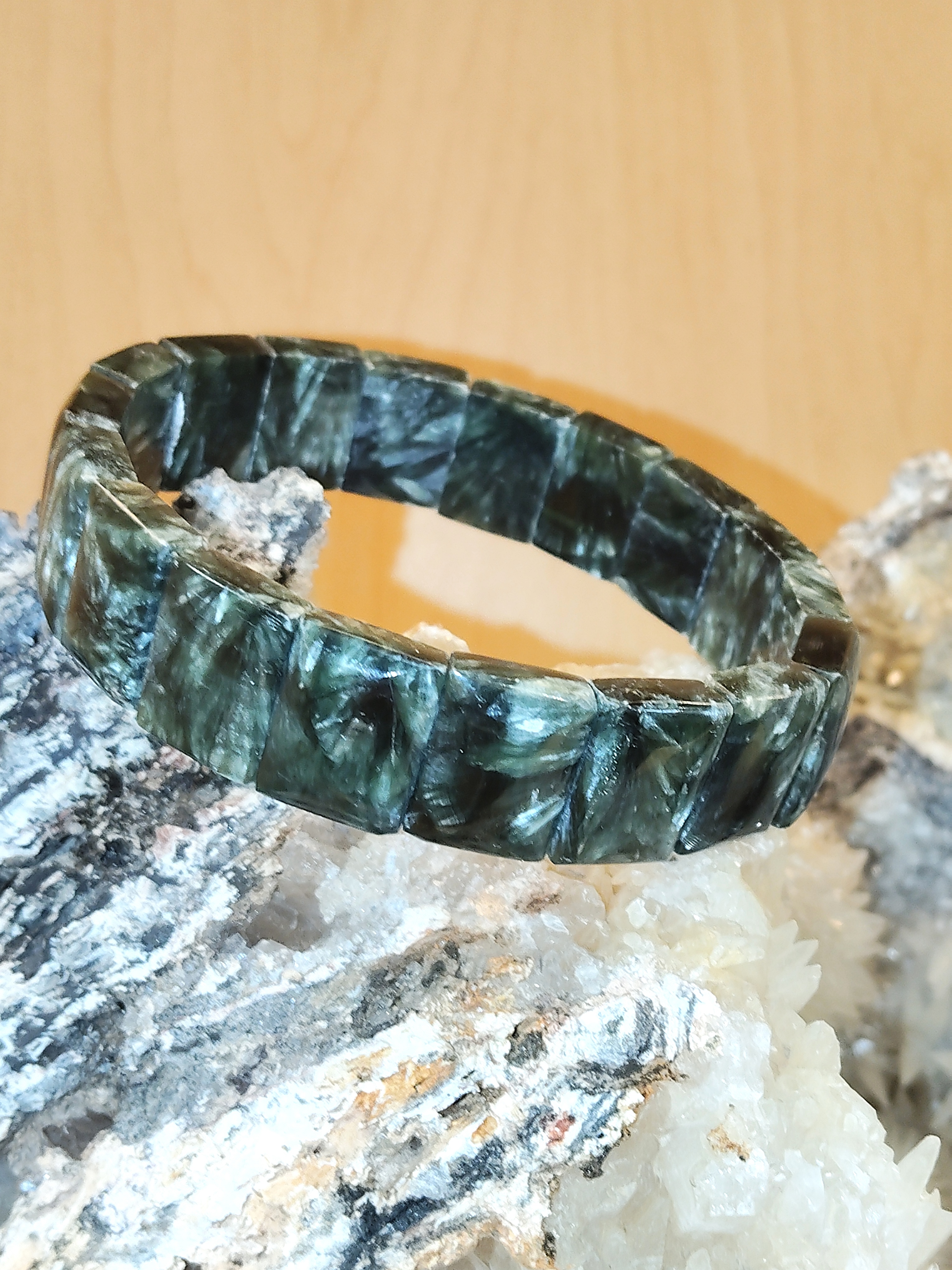 High Grade Seraphinite Flat Bracelet