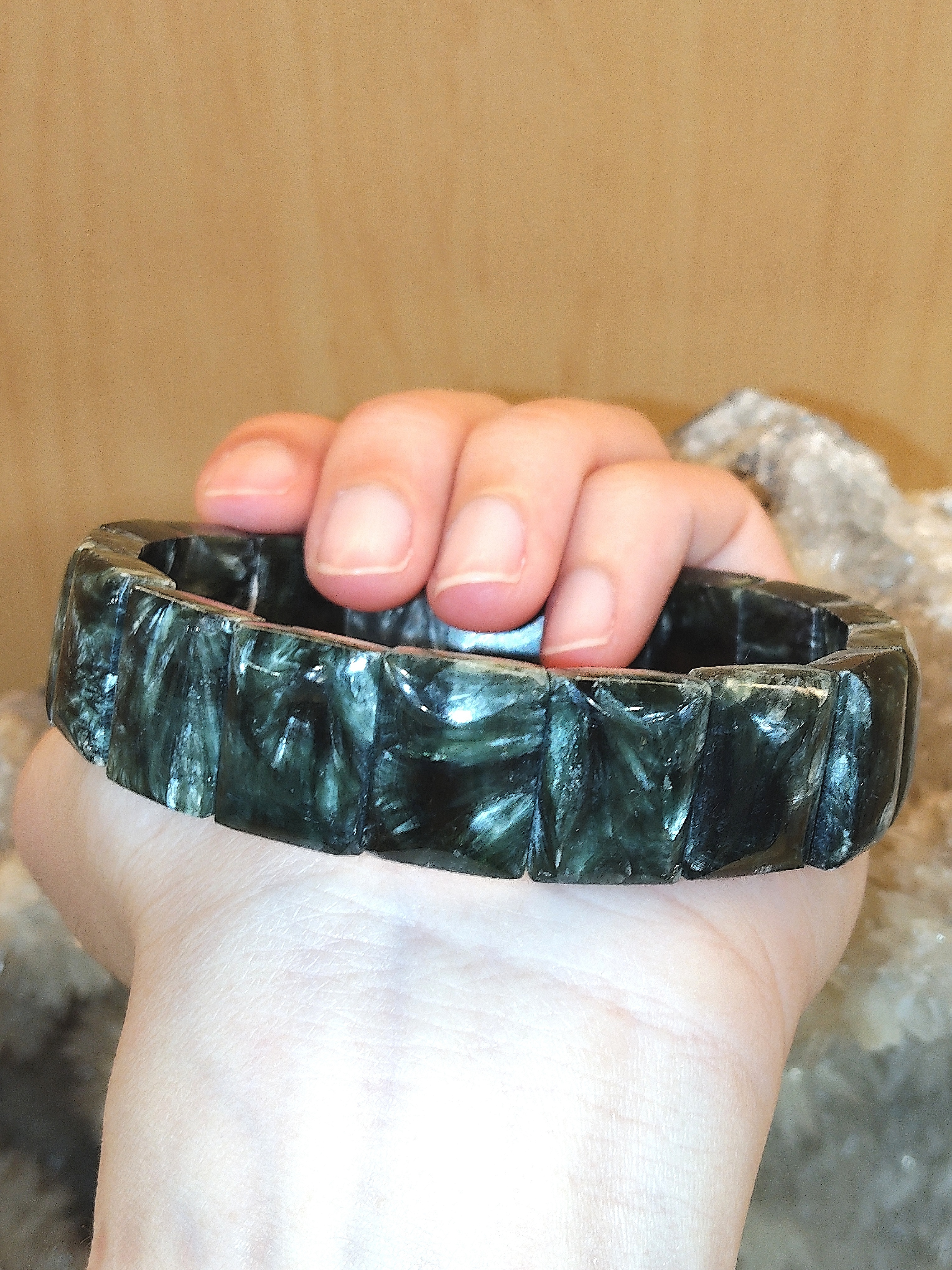 High Grade Seraphinite Flat Bracelet