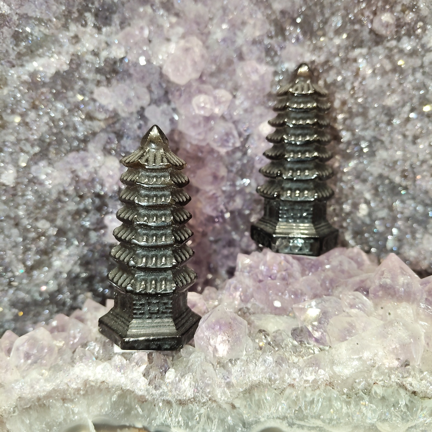 Iced Obsidian Pagoda Ornament