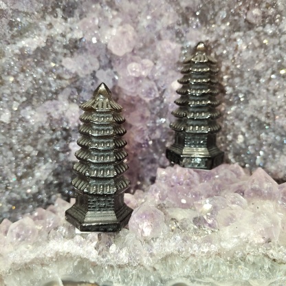 Iced Obsidian Pagoda Ornament