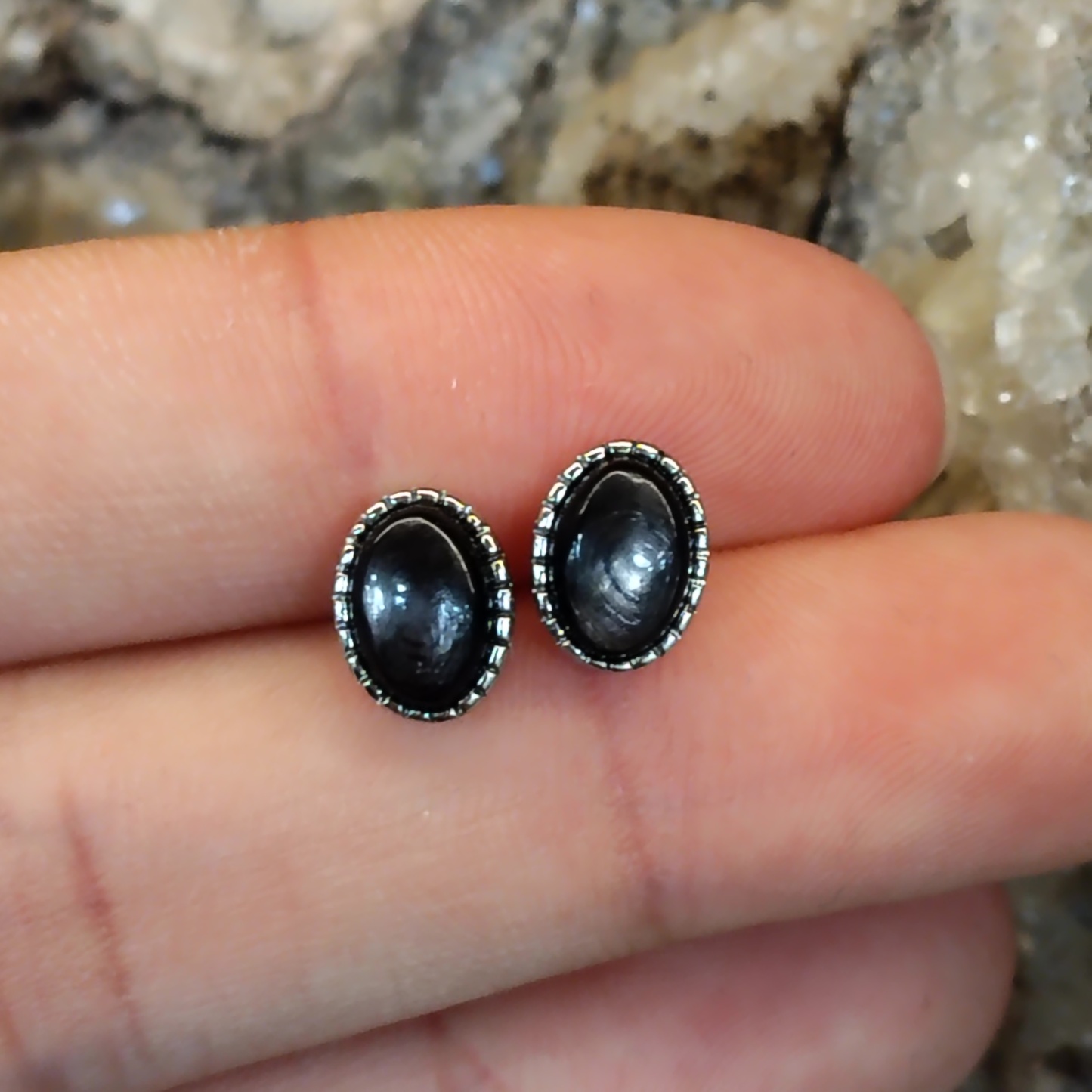 Hypersthene Oval Earring