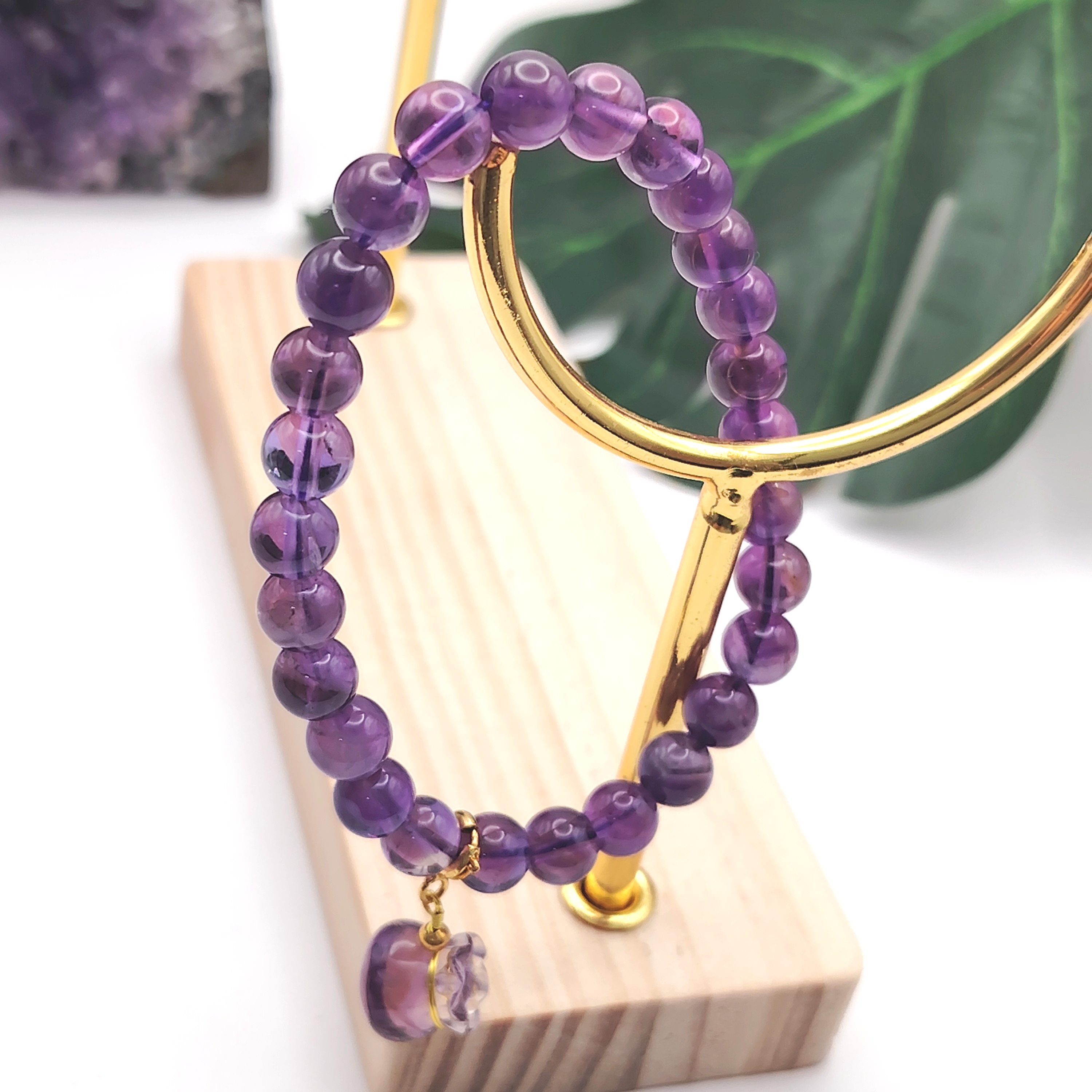 Amethyst with Money Bag Design Bracelet