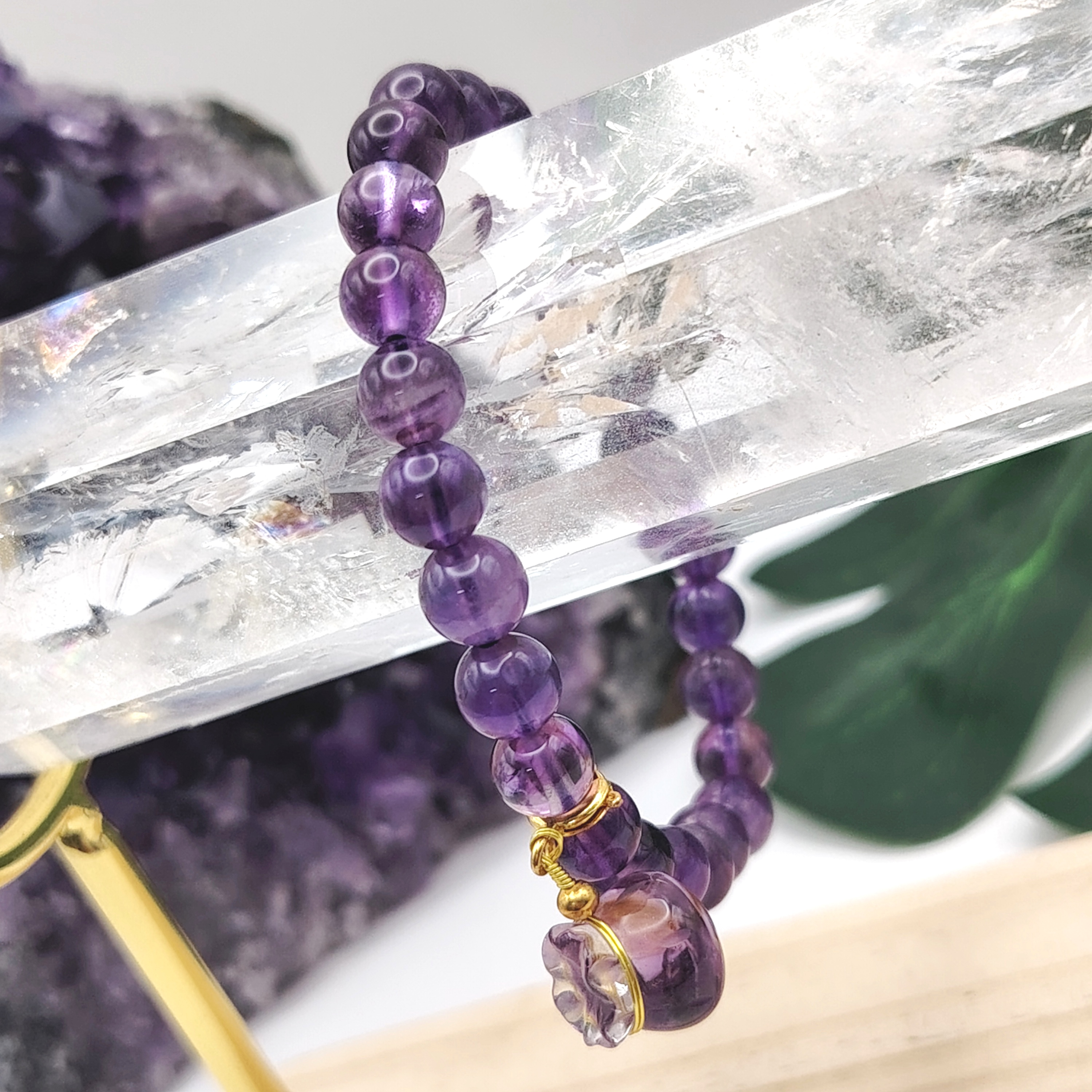 Amethyst with Money Bag Design Bracelet