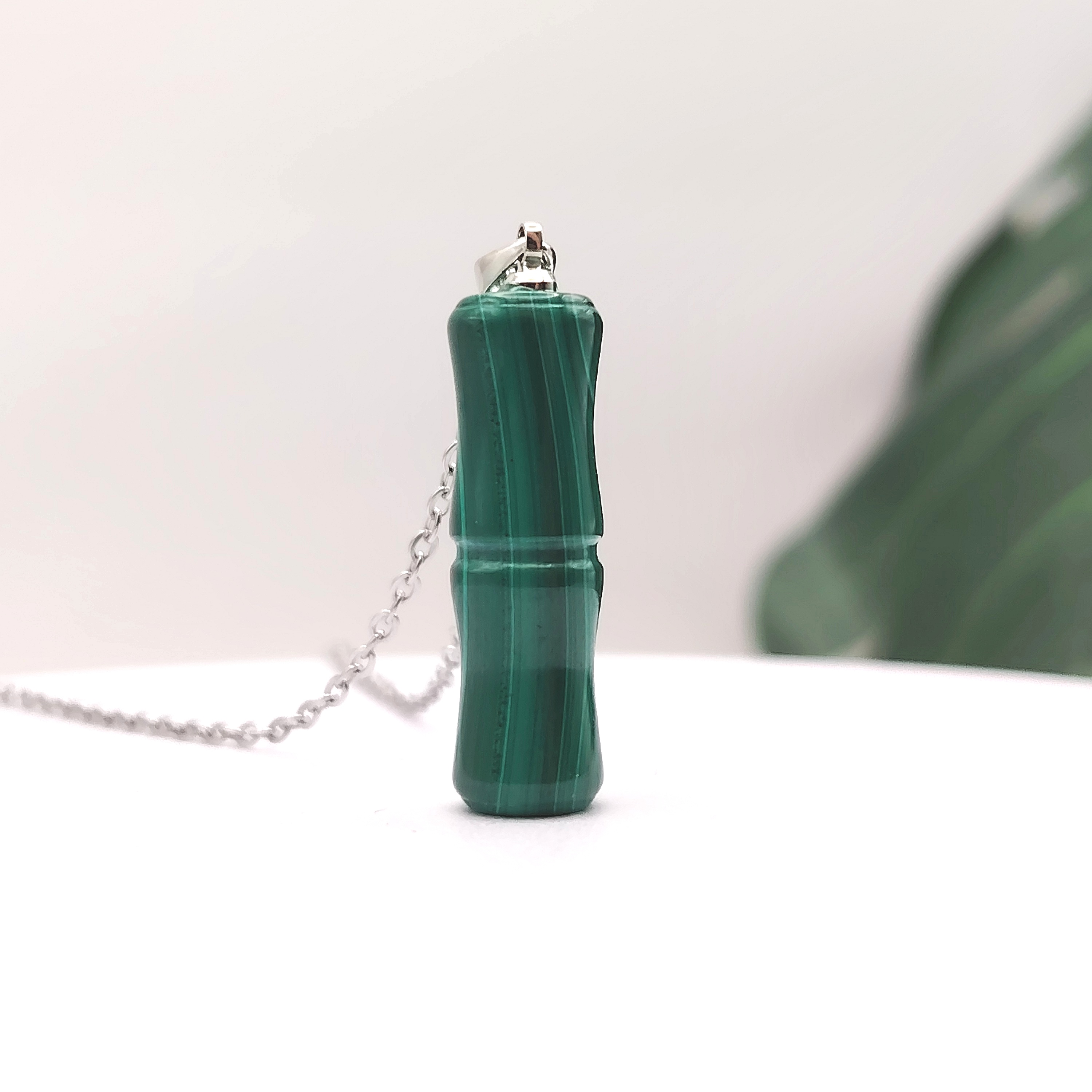 Malachite Bamboo Pendant