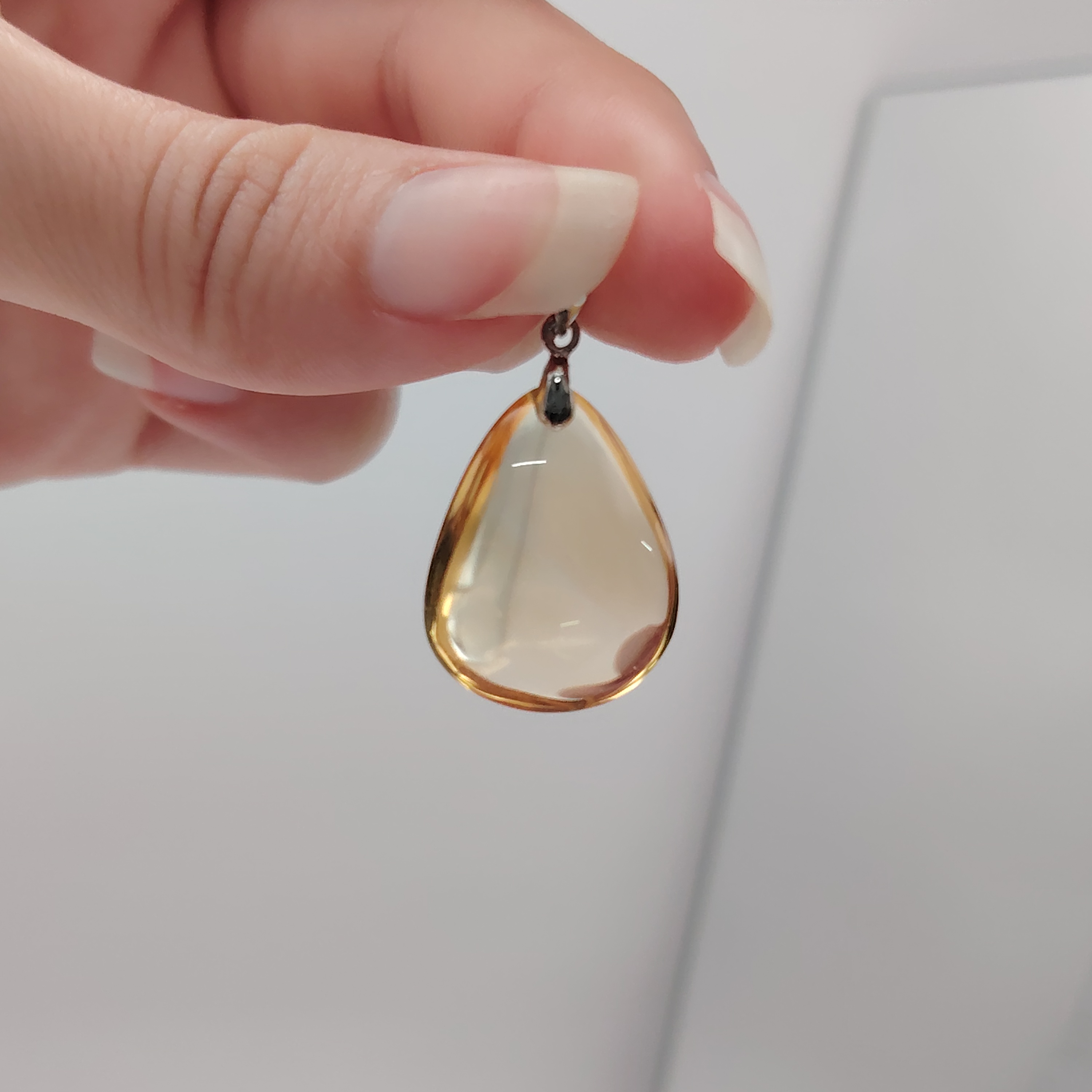 High Grade Citrine Water Drop Pendant
