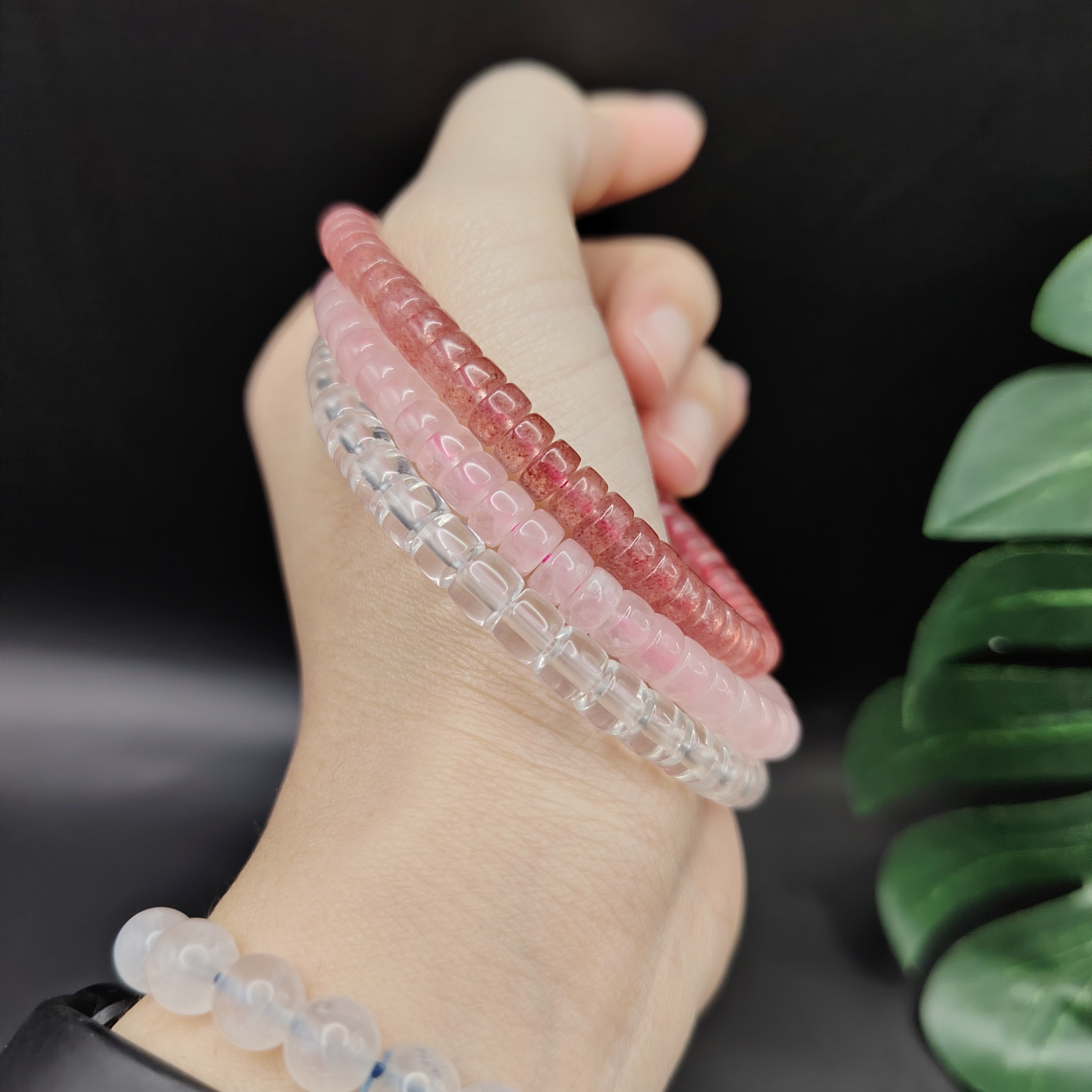 Crystal Drum / Stacked Bracelet