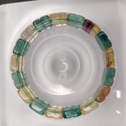 12MM Fluorite Square Flat Bracelet
