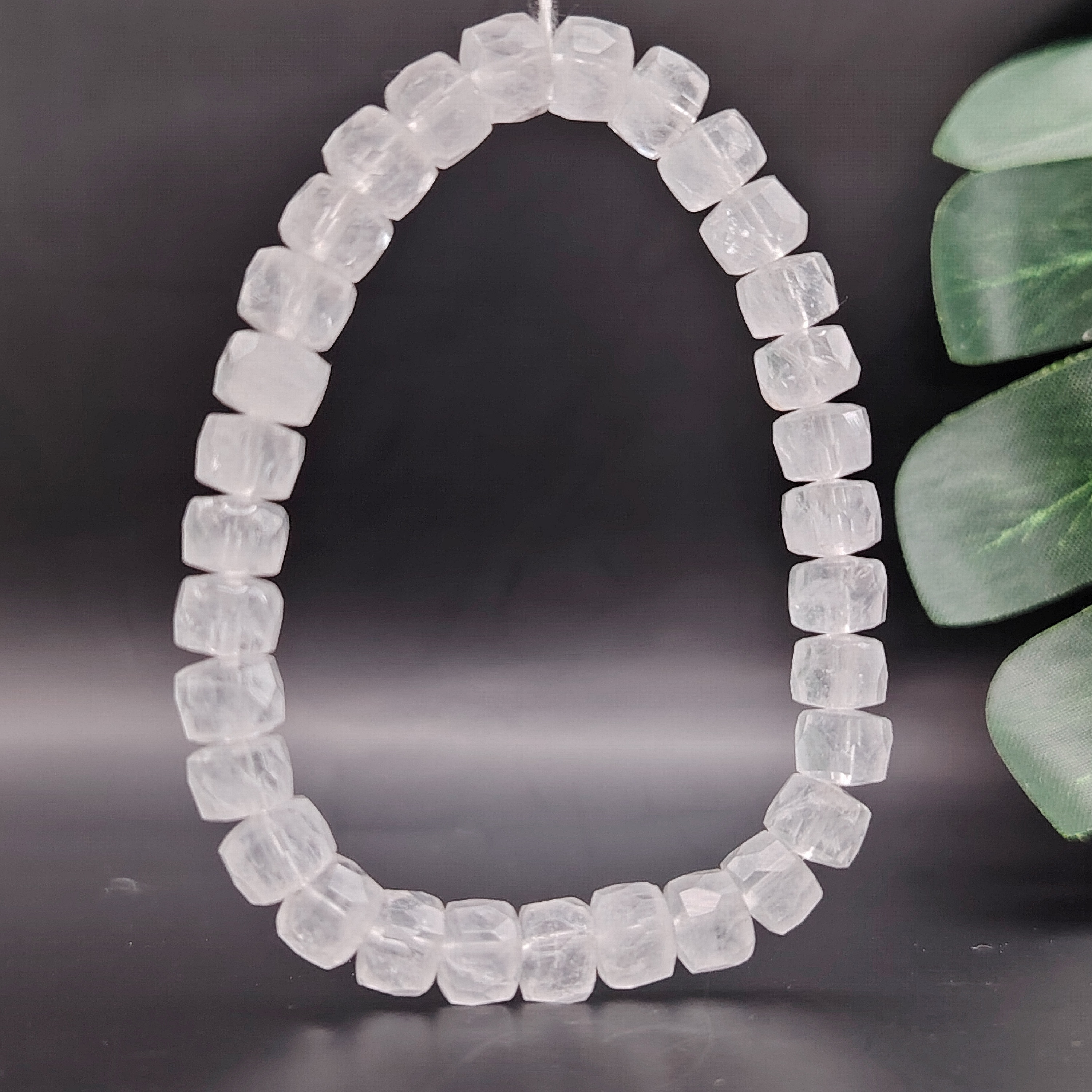 Clear Quartz Stacked Bead Cutting Bracelet